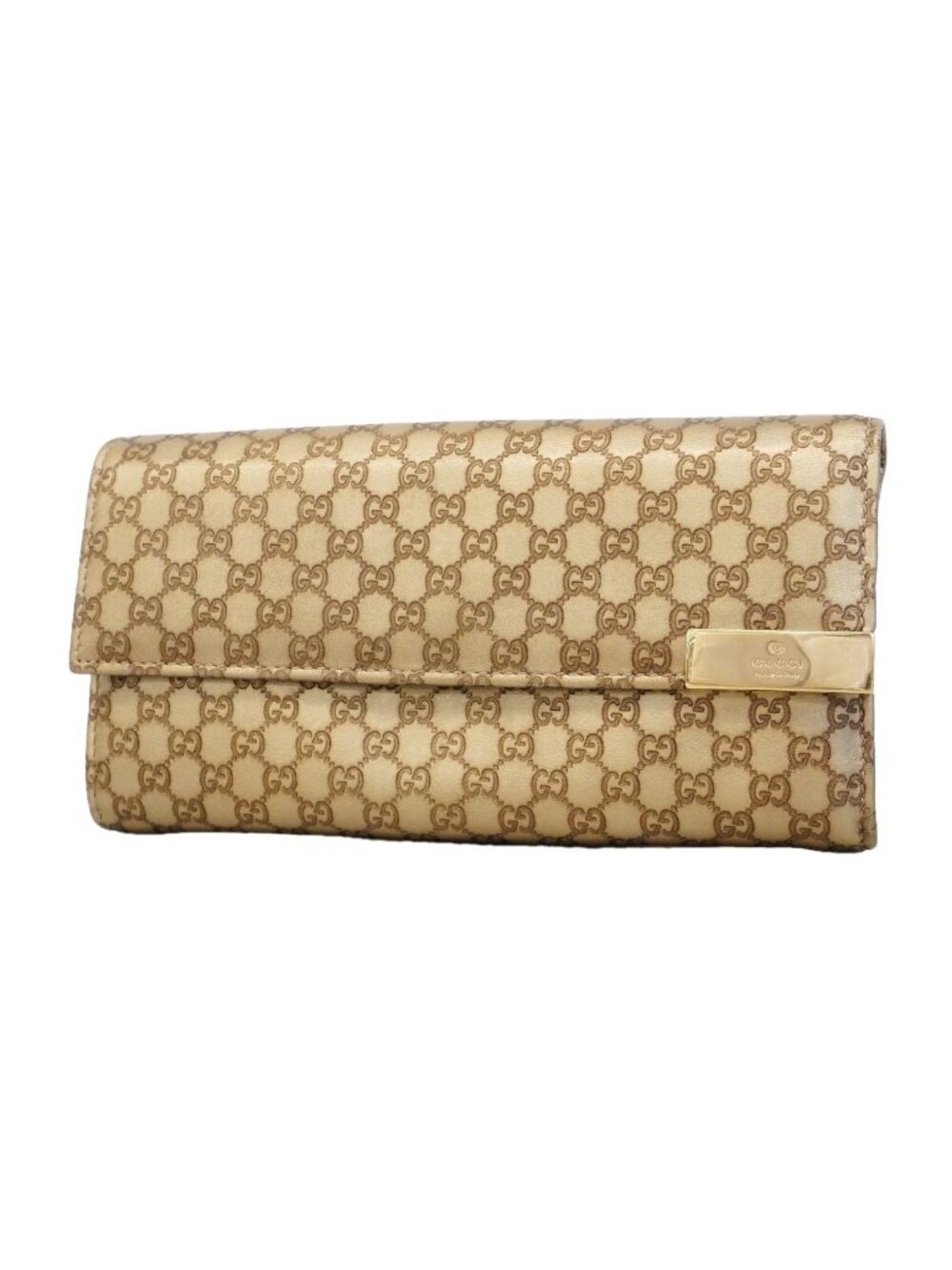 Gucci Wallet Micro Guccissima Leather Brown Gold